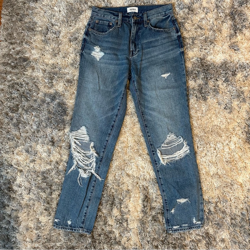 Revolve Pistola Presley High Rise Vintage’90s Roller distressed jeans Del Mar 26